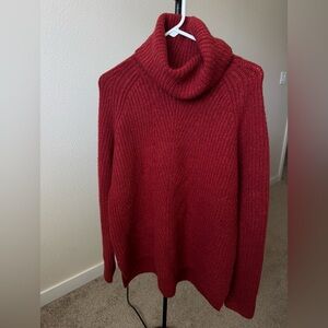 Madewell Women’s Red Turtleneck Sweater